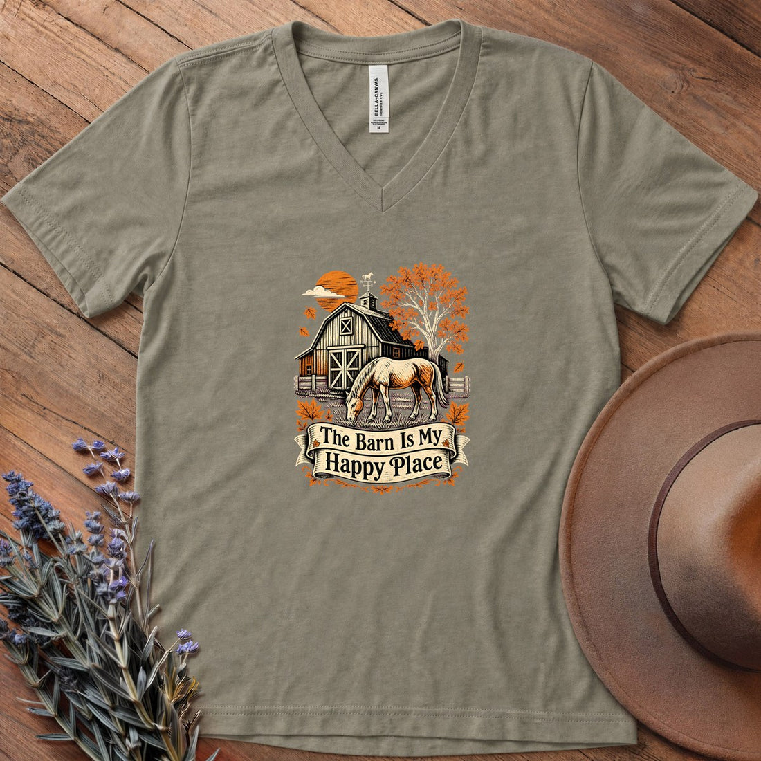 The Barn Is My Happy Place - Woman V-neck